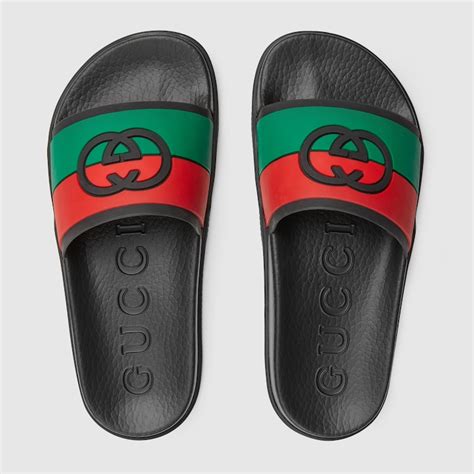 gucci interlock slides|women's slide with interlocking g.